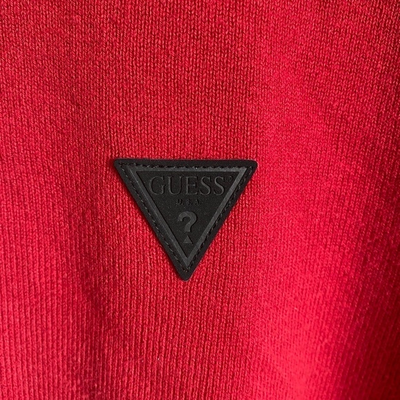 Guess Red Tag Men's Full Zip Long Sleeve Sweater Jacket Burgundy Size Medium - Picture 3 of 14